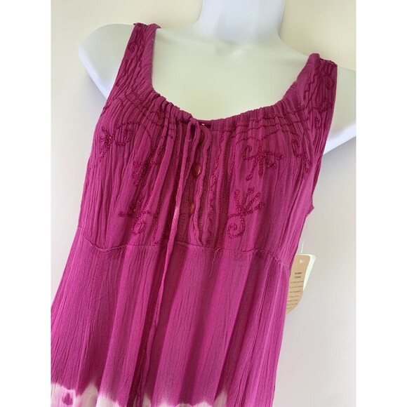 Raya Sun Dress Lot Of 2 Short Scoop Neck Pink Green Floral Beach Wear New Small - Picture 3 of 16